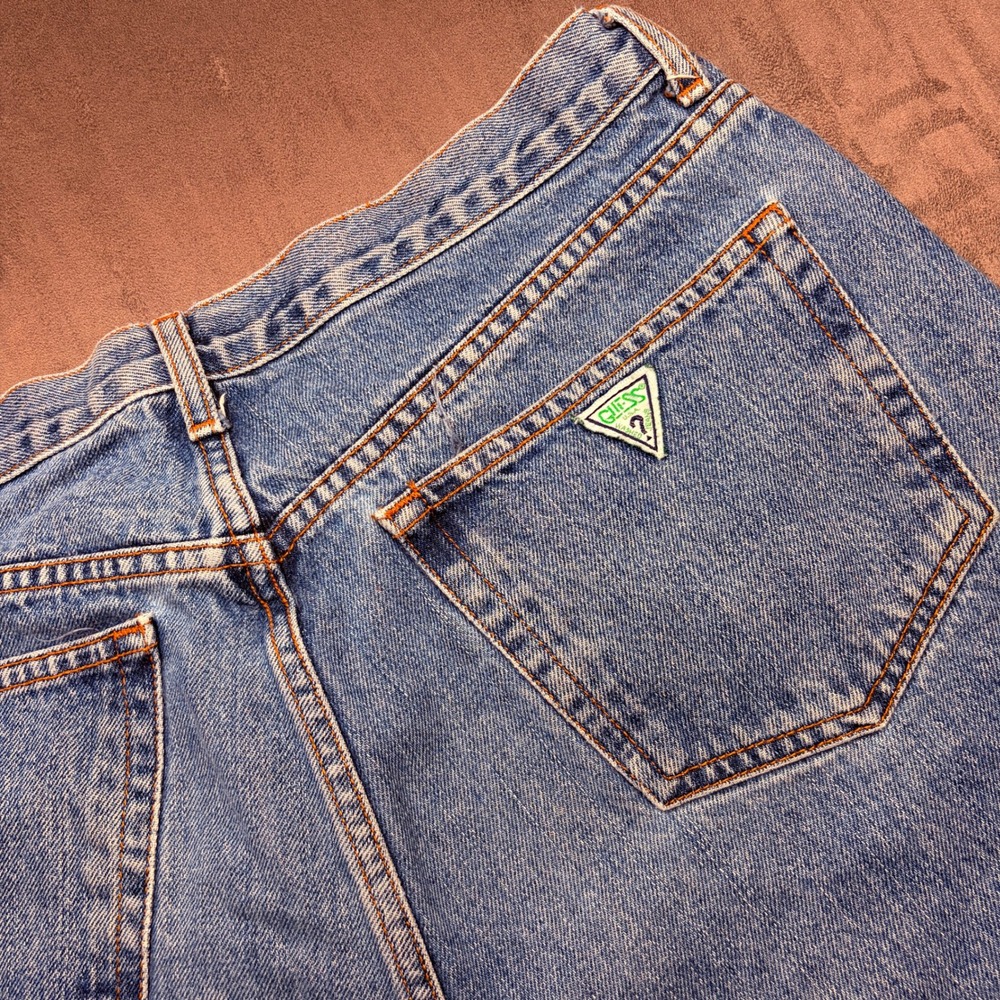 Vintage 90s Guess Denim Shorts Mens 34 Blue Made in USA Relaxed Fit